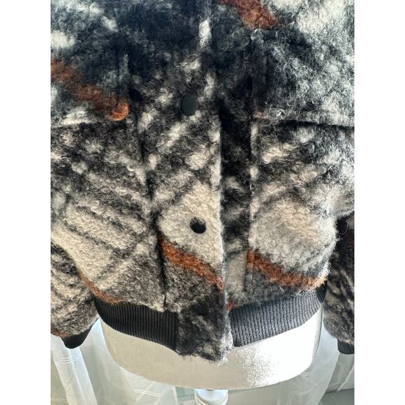 New Women Melloday Buffalo Plaid Faux Fur Double Breasted Coat Outerwear Jacket - Picture 3 of 8